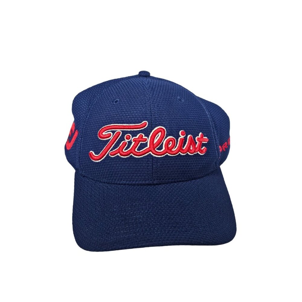 Titleist Golf Hat Fitted Cap Size M/L FootJoy Pro V1 Medium Large Blue Flex-Fit